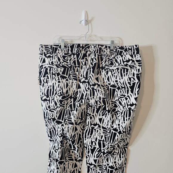 Fresh Prints of Bel-air Black White Stretch Twill Jogger Pants Size 3XL - Picture 4 of 5